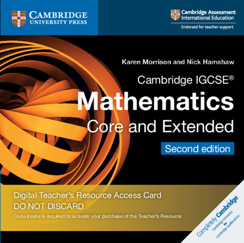 Cambridge IGCSE Mathematics core and extended. Teacher's Resource Access Card. Card con codice di accesso alla piattaforma Elevate