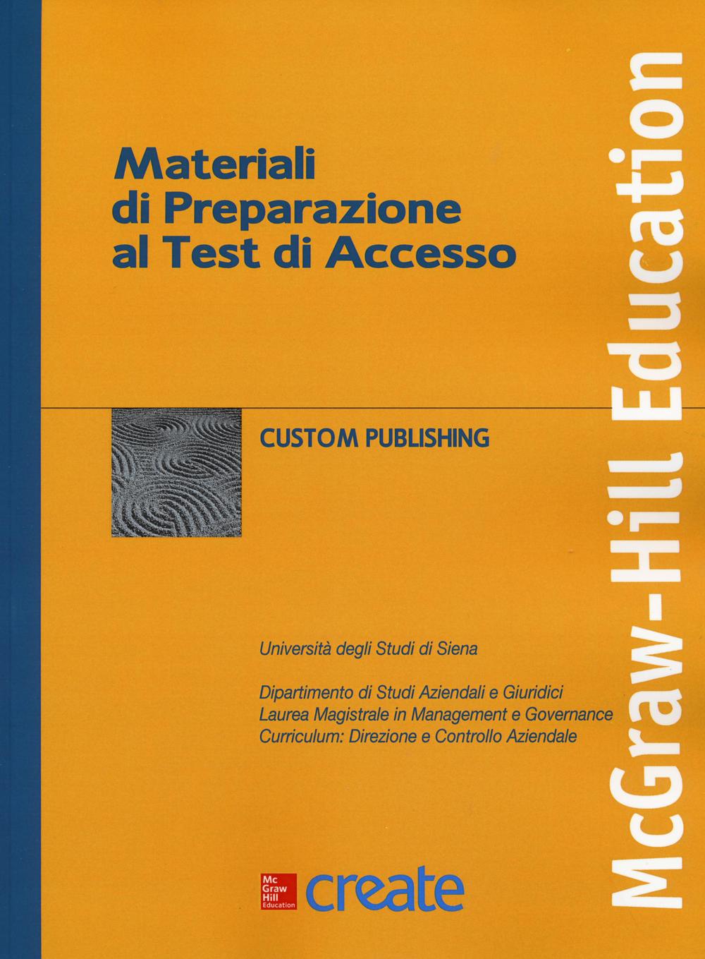 Materiali per la preparazione al test di accesso. Laurea magistrale in management e governance