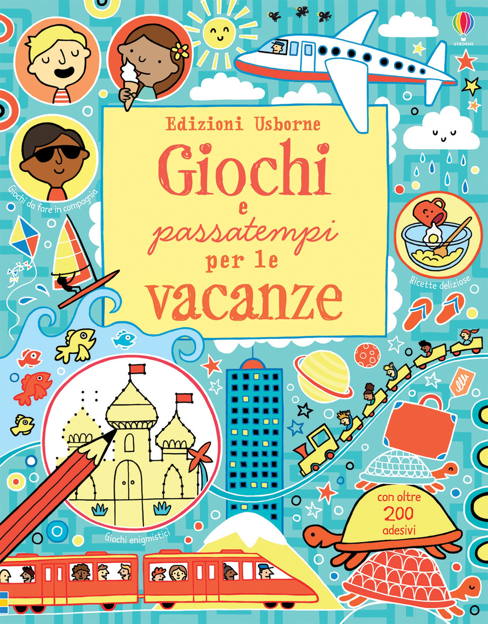 Giochi e passatempi per le vacanze. Con adesivi