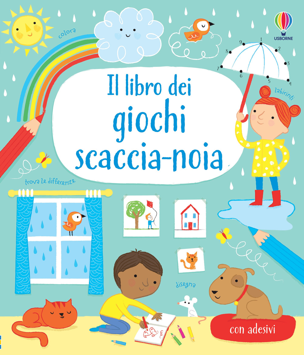 Il libro dei giochi scaccia-noia. Con adesivi