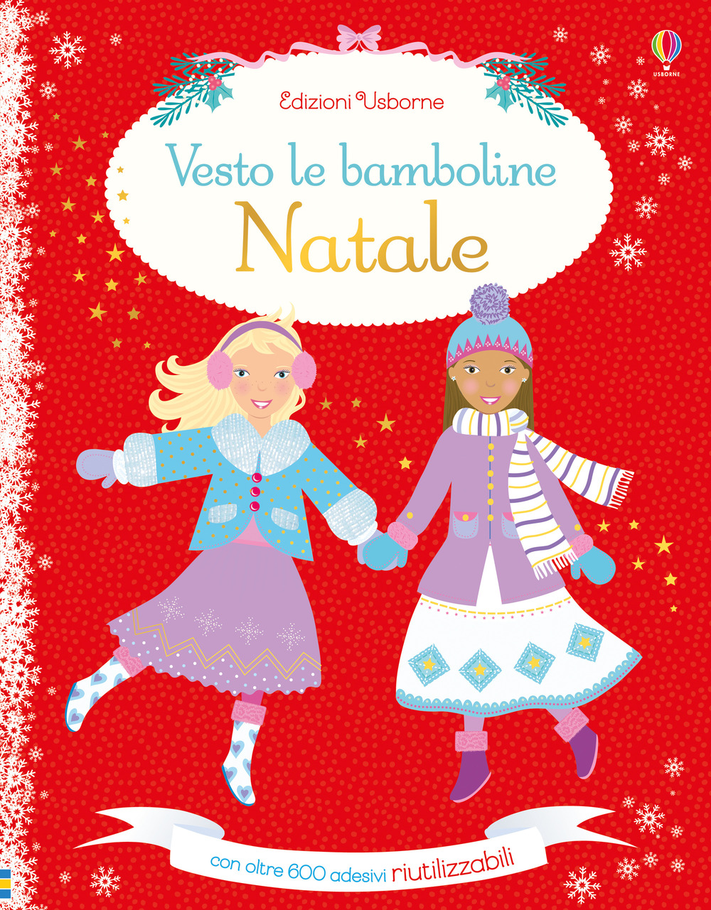 Natale. Vesto le bamboline. Con adesivi