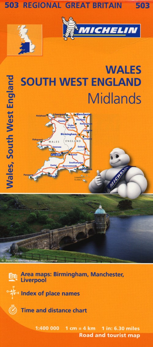 Wales, South West England, Midlands 1:400.000