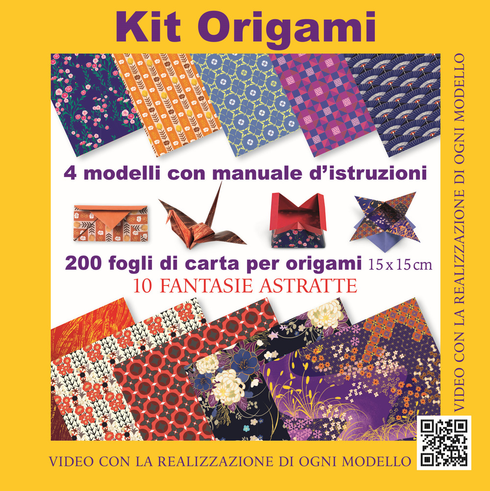 Kit origami. 10 fantasie astratte. Strappa e piega XXL