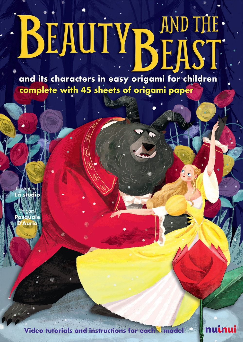 Beauty and the Beast and its charachters in easy origami for children
