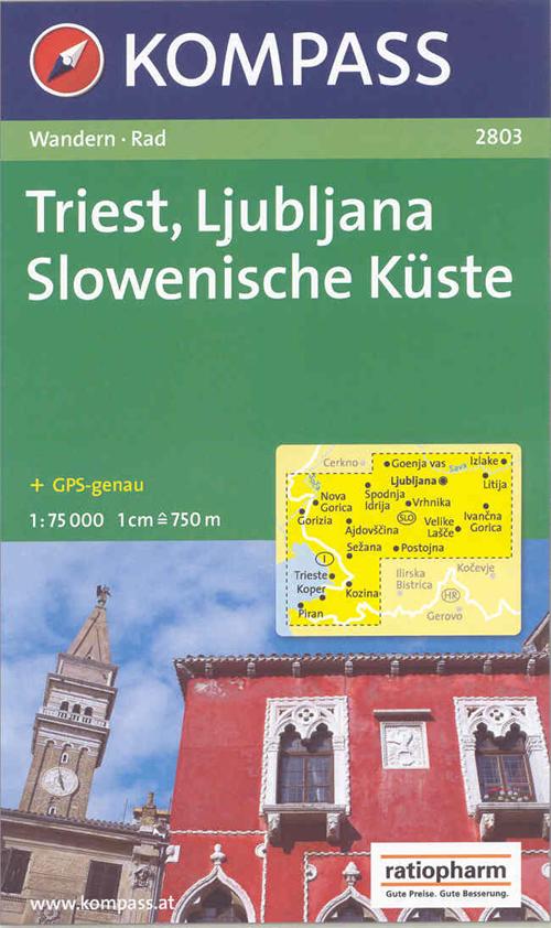 Carta escursionistica e stradale n. 2803. Slovenia. Triest Ljubliana Slowenische Küste 1:75:000. Adatto a GPS. Digital map. DVD-ROM