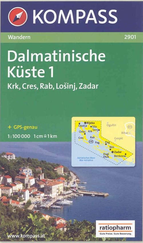 Carta escursionistica n. 9001. Croatia. Dalmatinische Küste 1:100.000.Adatto a GPS. Digital map. DVD-ROM. Vol. 1: Krk, Cres, Rab, Losinj, Zadar