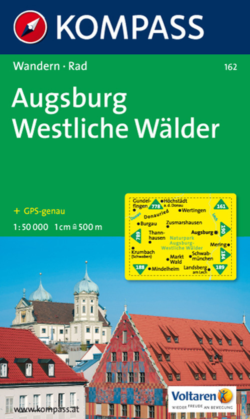 Carta escursionistica e stradale n. 162. Ausburg, westl. Wälder. Adatto a GPS. Digital map. DVD-ROM