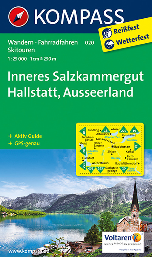 Carta escursionistica n. 020. Inneres Salzkammergut, Hallstatt, Ausseerland 1:25.000