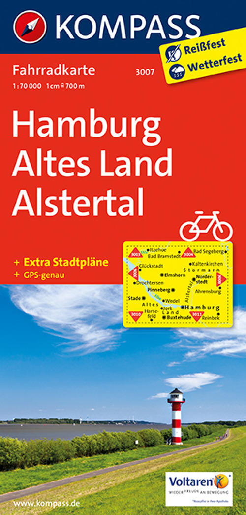 Carta cicloturistica n. 3007. Hamburg, Stormarn, Altes Land 1:70.000. Adatto a GPS. Digital map. DVD-ROM
