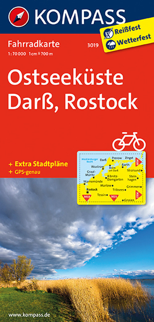 Carta cicloturistica n. 3019. Osteeküste, Barss, Rostock 1:70.000. Adatto a GPS. Digital map. DVD-ROM