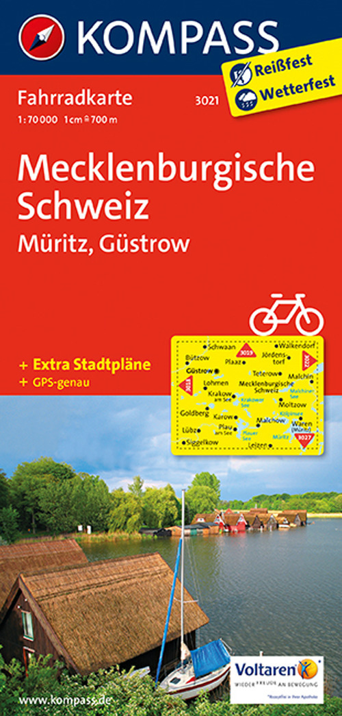 Carta cicloturistica n. 3021. Mecklenburgische Schweiz Muritz 1:70.000. Adatto a GPS. Digital map. DVD-ROM