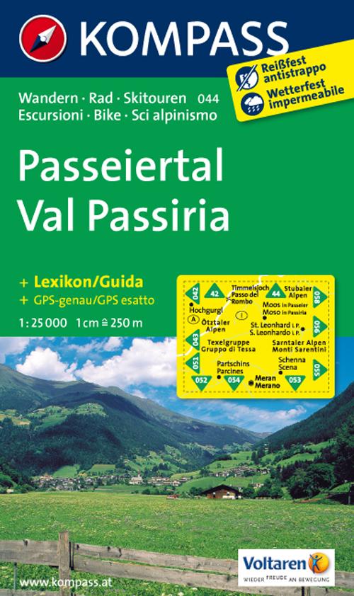 Carta escursionistica n. 044. Val Passiria-Passeiertal 1:25.000. Adatto a GPS. Digital map. DVD-ROM