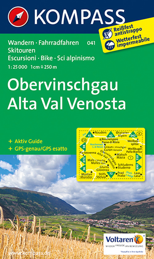 Carta escursionistica n. 041. Alta val Venosta 1:25.000. Adatto a GPS. Digital map. DVD-ROM