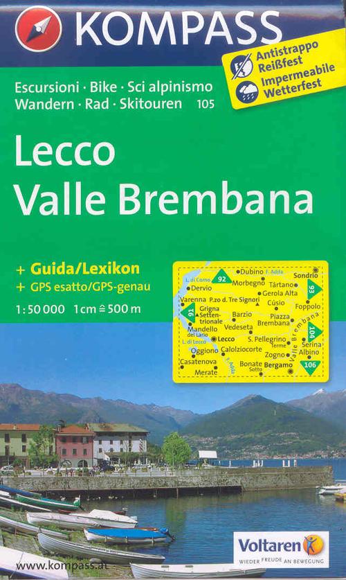 Carta escursionistica n. 105. Lecco, valle Brembana. Adatto a GPS. Digital map. DVD-ROM
