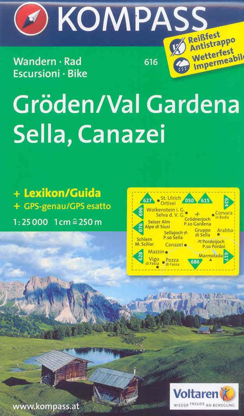 Carta escursionistica n. 616. Val Gardena, Sella, Canazei 1:25.000. Adatto a GPS. Digital map. DVD-ROM