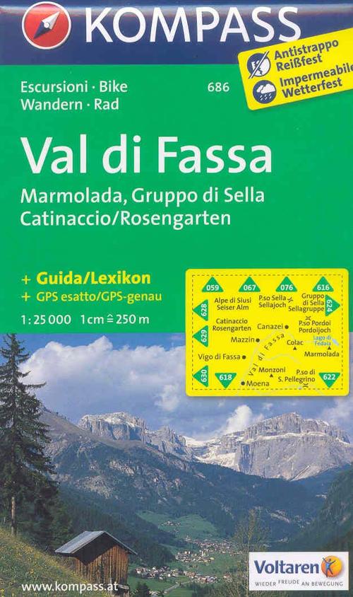 Carta escursionistica n. 686. Val di Fassa, Marmolada 1:25.000. Adatto a GPS. Digital map. DVD-ROM