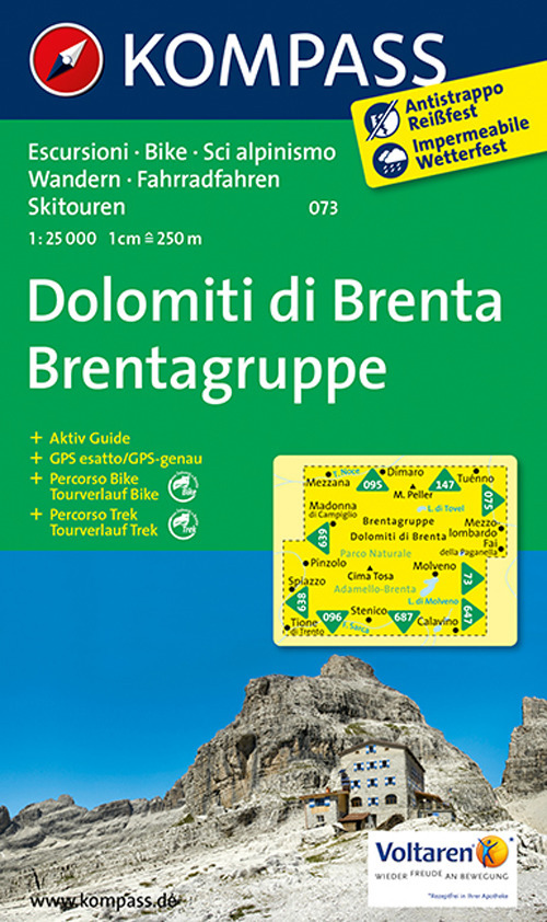 Carta escursionistica n. 073. Dolomiti di Brenta 1:30.000. Adatto a GPS. Digital map. DVD-ROM