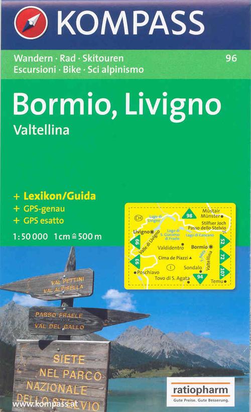 Carta escursionistica n. 96. Bormio, Livigno, Valtellina. Adatto a GPS. Digital map. DVD-ROM