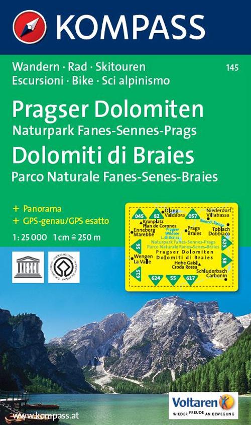 Carta escursionistica n. 145. Dolomiti di Braies-Pragser Dolomiten 1:25.000. Adatto a GPS. Digital map. DVD-ROM