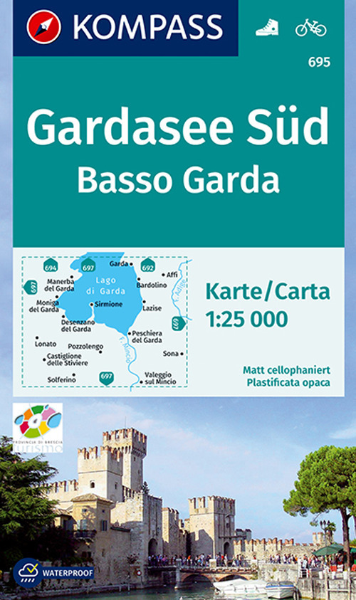 Carta escursionistica n. 695. Basso Garda-Gardasee Süd 1:25.000