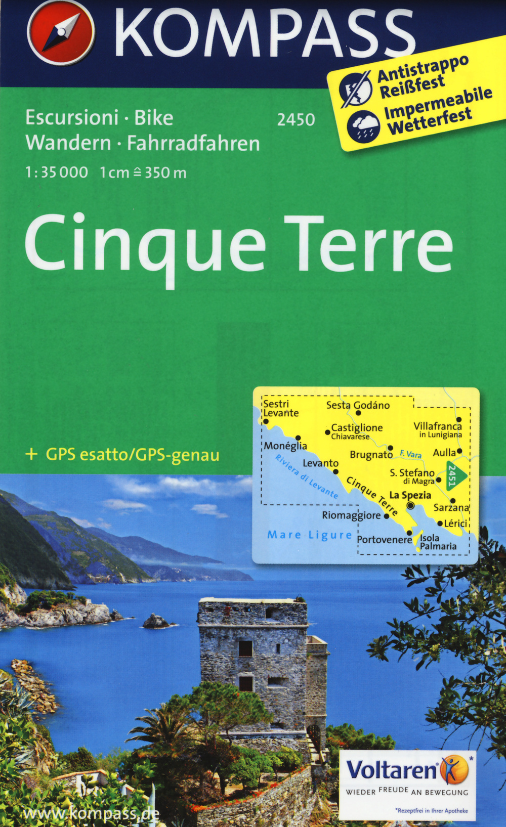 Cinque terre. Carta escursionistica 1:35.000