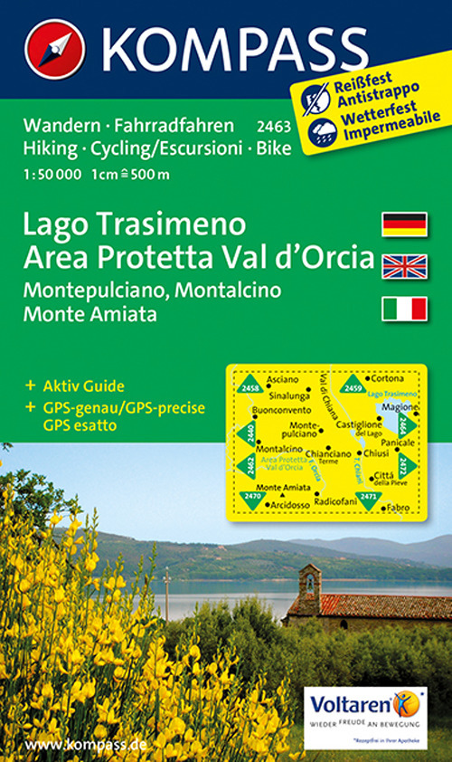 Carta escursionistica n. 2463. Lago Trasimeno, area protetta Val d'Orcia. Adatto a GPS. Digital map. DVD-ROM