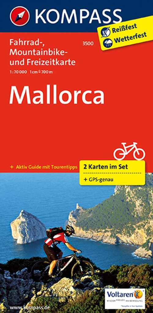 Cartina ciclistica n. 3500 Mallorca. Set di 2 cartine