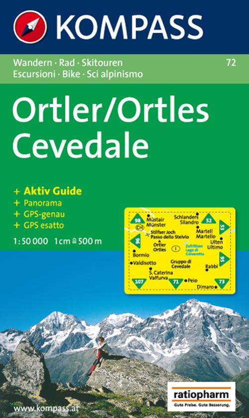 Wanderkarte n. 72. Ortles-Cevedale