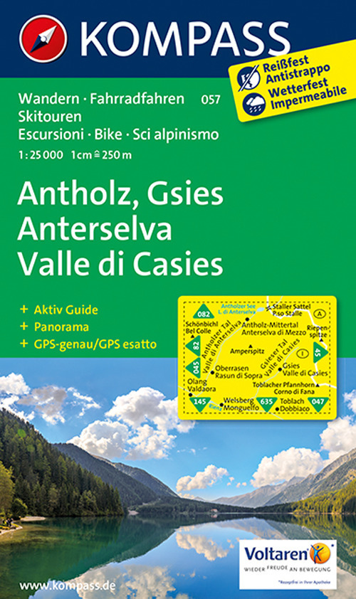 Wanderkarte n. 57. Antholz-Gsies-Anterselva-Valle di Casies