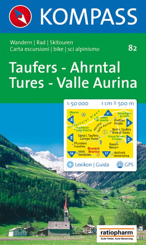 Carta escursionistica n. 82. Tures, Valle Aurina 1:50.000. Adatto a GPS. Digital map. DVD-ROM