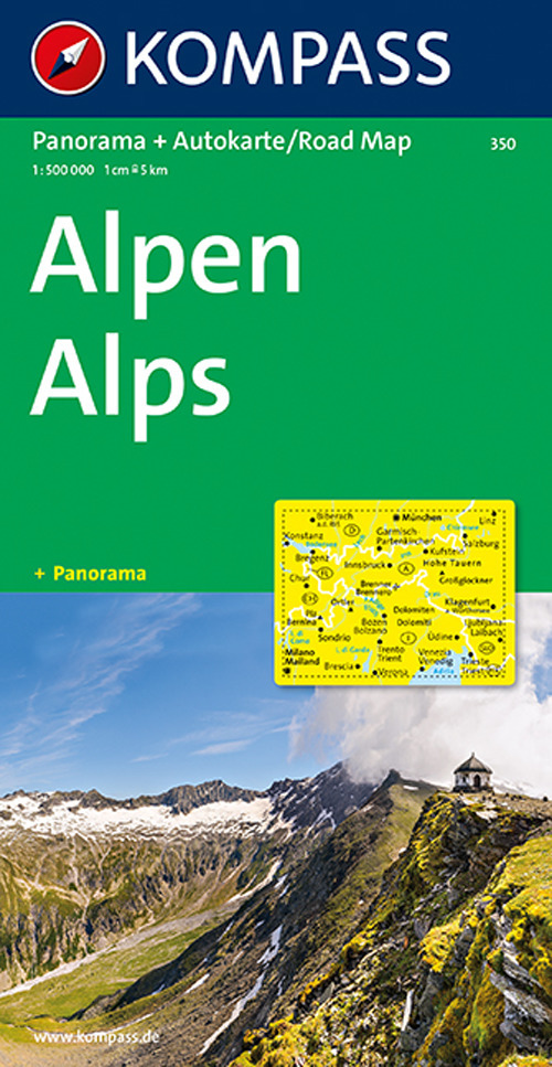 Carta stradale e panoramica n. 350. Alpen-Alps 1:50.000