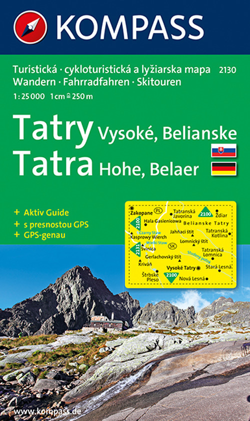 Carta escursionistica n. 2130. Repubblica Slovacca. Tatra Alta-Hohe Tatra-Visokè Tatry 1:25.000. Adatto a GPS. Digital map. DVD-ROM