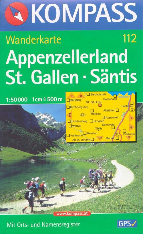 Carta escursionistica n. 112. Svizzera, Alpi occidentale. Appenzellerland, St. Gallen, Säntis 1:50.000. Adatto a GPS. Digital map. DVD-ROM