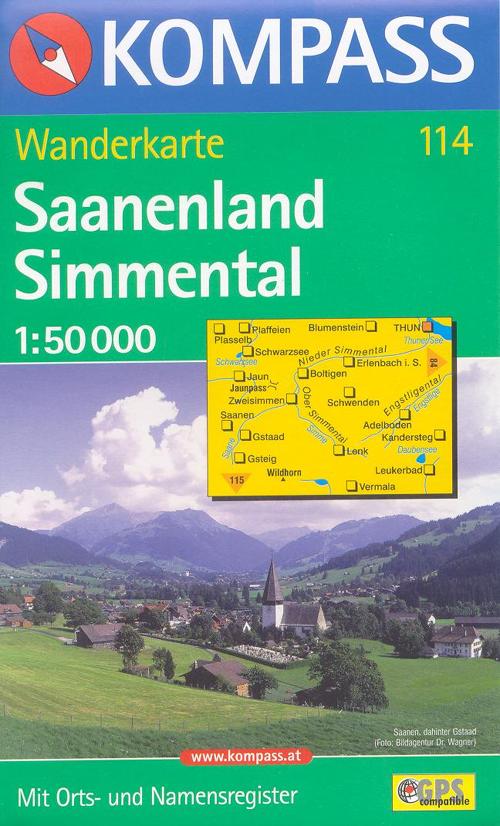 Carta escursionistica n. 114. Svizzera, Alpi occidentale. Saanenland, Simmental 1:50.000. Adatto a GPS. Digital map. DVD-ROM