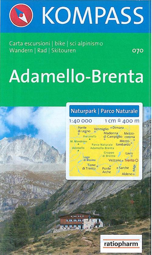 Carta escursionistica n. 070. Trentino, Veneto. Parco naturale Adamello-Brenta 1:40.000