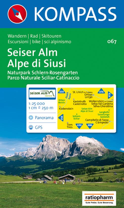 Carta escursionistica n. 067. Alpe di Siusi 1:25.000. Adatto a GPS. Digital map. DVD-ROM