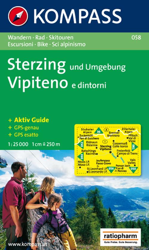 Carta escursionistica n. 058. Vipiteno e dintorni 1:25.000. Adatto a GPS. Digital map. DVD-ROM