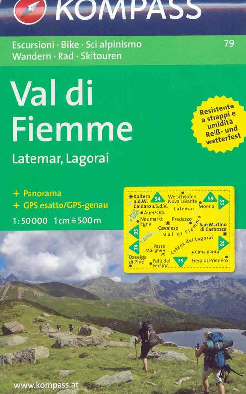 Carta escursionistica n. 79. Trentino, Veneto. Val di Fiemme, Latemar, Lagorai 1:50000