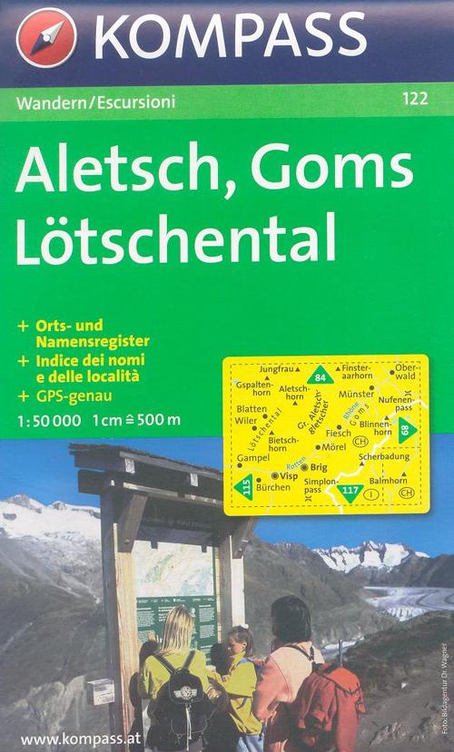 Carta escursionistica n. 122. Svizzera, Alpi occidentale. Aletsch, Goms, Lötschental 1:50.000. Adatto a GPS. Digital map. DVD-ROM