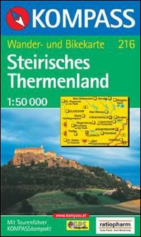 Carta escursionistica n. 216. Austria. Ad est delle Alpi. Vienna, Stiria... Steirisches Thermenland 1:50.000. Adatto a GPS. DVD-ROM digital map