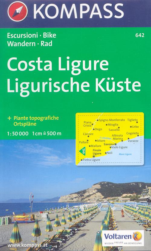 Carta escursionistica n. 642. Costa Azzurra, Liguria. Costa ligure, Finale Ligure, Savona 1:50.000