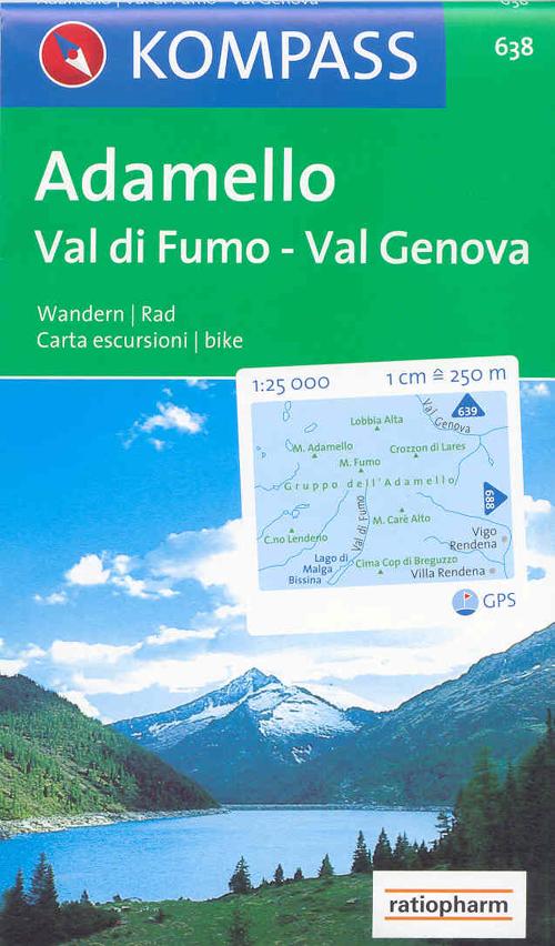 Carta escursionistica n. 638. Trentino, Veneto. Adamello, val di Fumo, val Genova 1:25.000. Adatto a GPS. Digital map. DVD-ROM