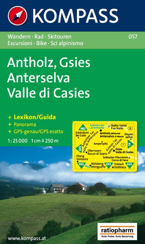 Carta escursionistica n. 057. Anterselva-Valle di Casies 1:25.000. Adatto a GPS. Digital map. DVD-ROM
