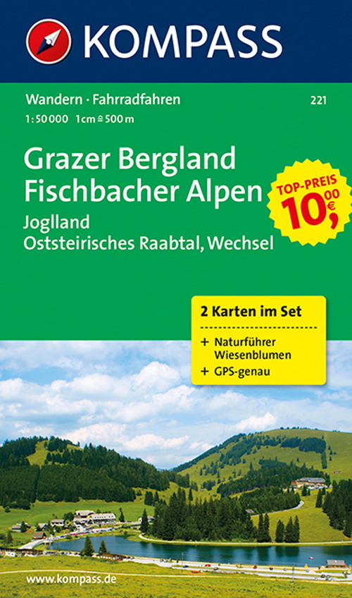 Carta escursionistica n. 221. Grazer Bergland, Fischbacher Alpen 1:50.000 (set di 2 carte)