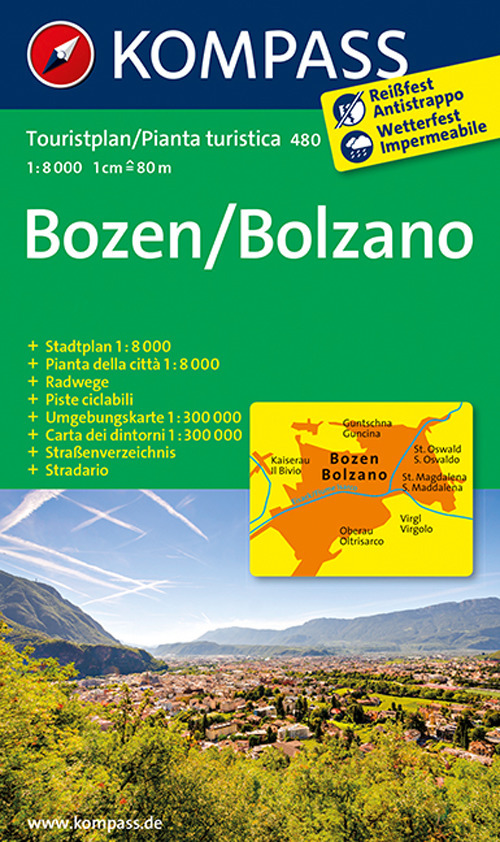 Pianta della città n. 480. Bolzano-Bozen 1:8.000