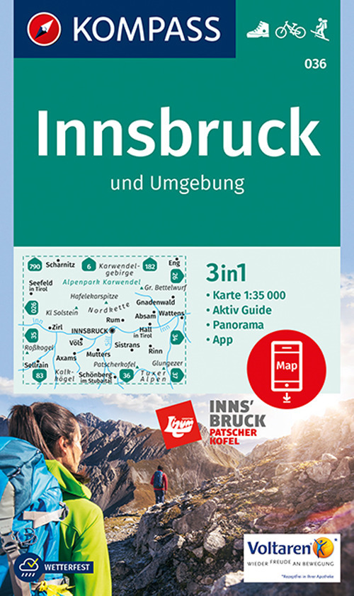 Carta escursionistica n. 036. Innsbruck und umgebung 1:35.000