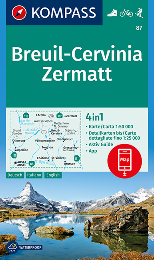 Carta escursionistica n. 87. Breuil-Cervinia, Zermatt 1:50.000