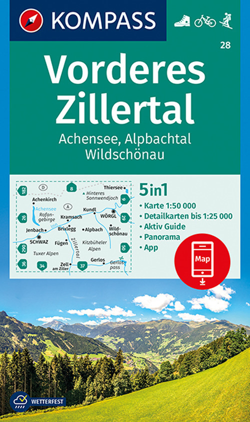 Carta escursionistica n. 28. Vorderes Zillertal 1:50.000