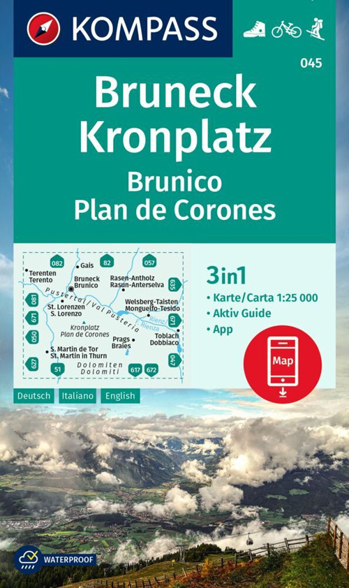 Carta escursionistica n. 045. Brunico, Plan de Corones