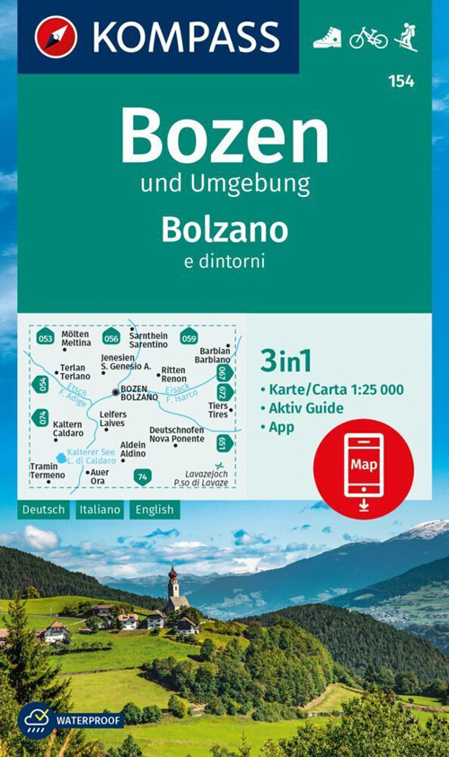 Cartina escursionistica n. 154. Bolzano e dintorni 1:25.000